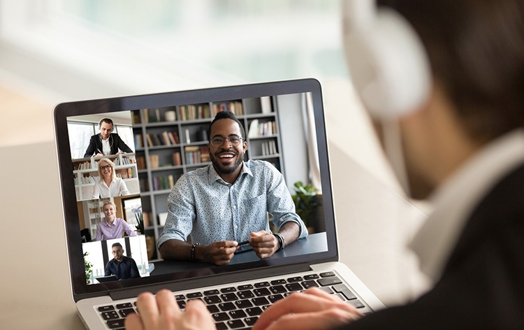 man using headset with phone