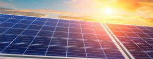 solar panels on roof