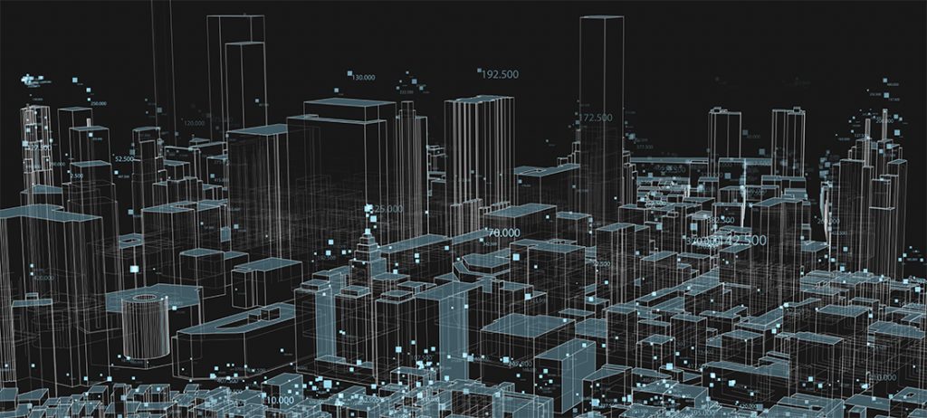 digital visualization of city buildings