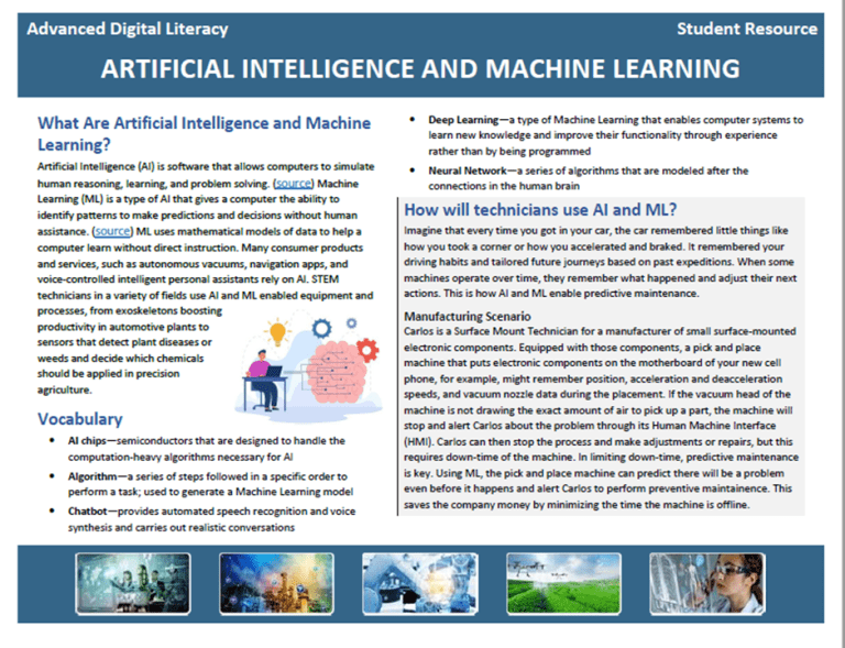 Download AI/Machine Learning Instructional Card Preparing Technicians